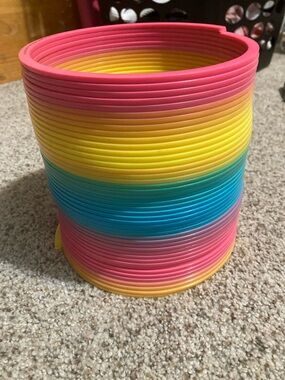 Colorful Rainbow slinky - Pink, Yellow, Blue